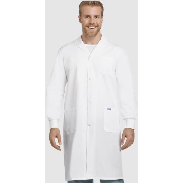 Full Length Unisex Snap Lab Coat with Knitted Cuffs Thumbnail
