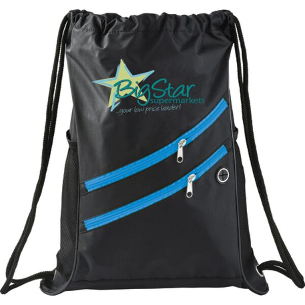 Two Zipper Deluxe Drawstring Bag Thumbnail