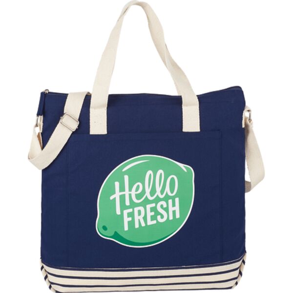 10 oz. Cotton Canvas Striped Tall Beach Tote Thumbnail